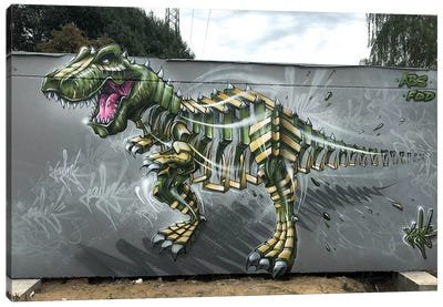 Trex Wall Canvas Art Print - Dinosaur Art