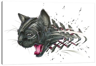 Black Cat Canvas Art Print - JAYN