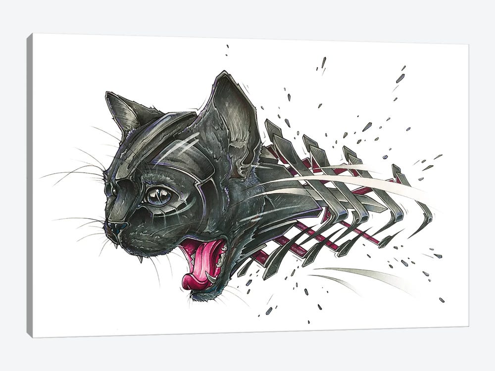 Black Cat by JAYN 1-piece Art Print