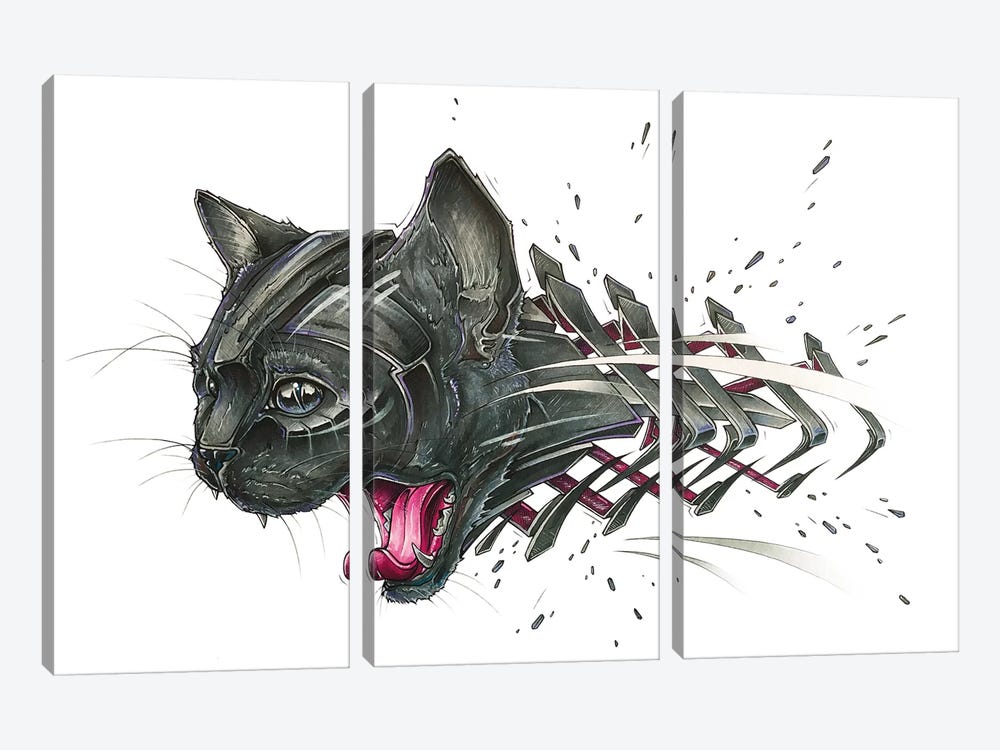 Black Cat by JAYN 3-piece Art Print