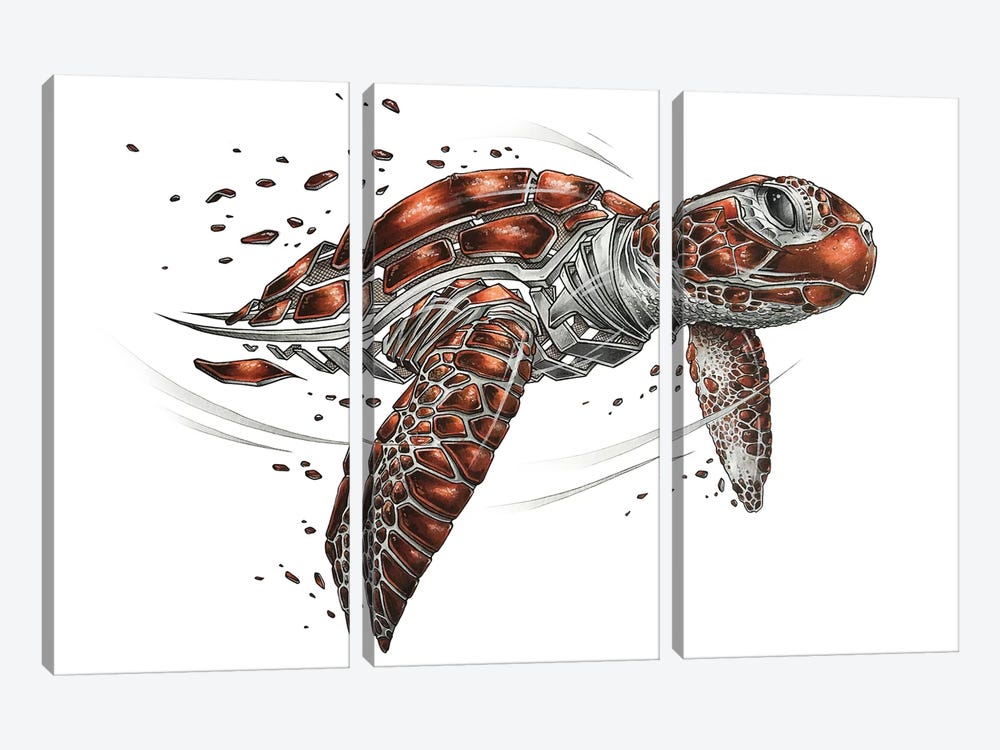 Turtle by JAYN 3-piece Art Print