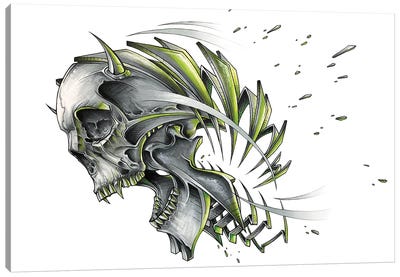 Screaming Skull Slice Canvas Art Print - JAYN