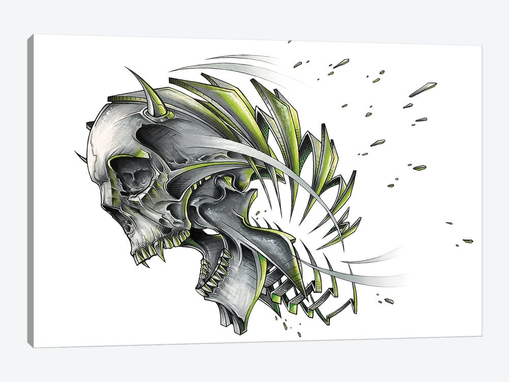 Screaming Skull Slice by JAYN 1-piece Canvas Art Print