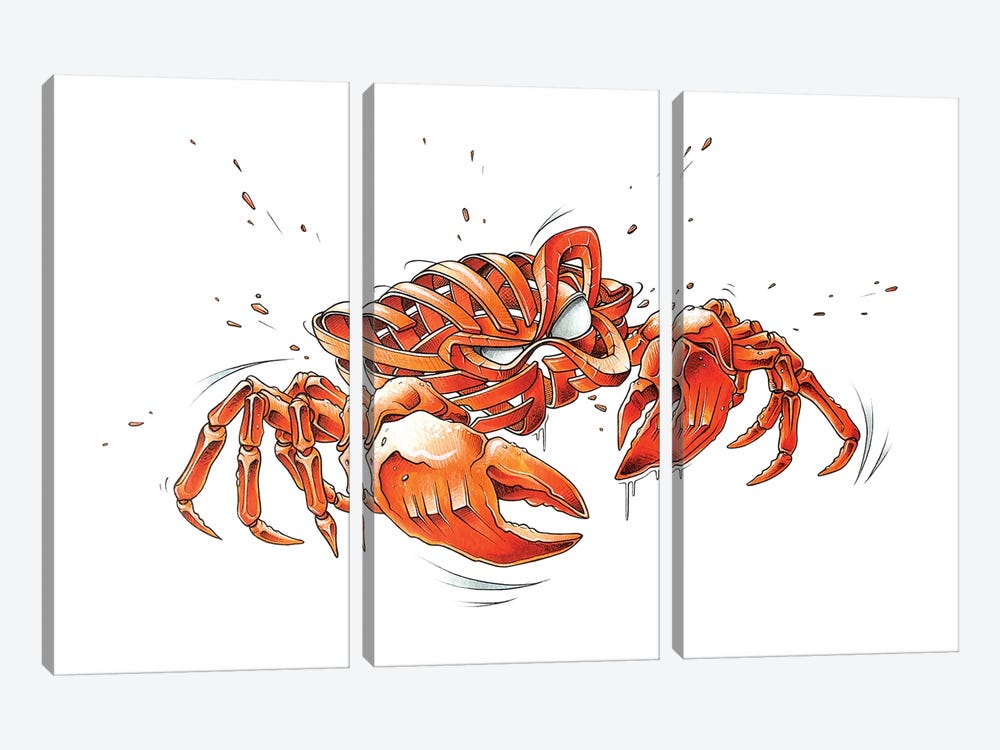 Crab by JAYN 3-piece Canvas Artwork