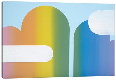 Rainbow Cylinders Canvas Art Print - I Can't Believe it's Not Digital