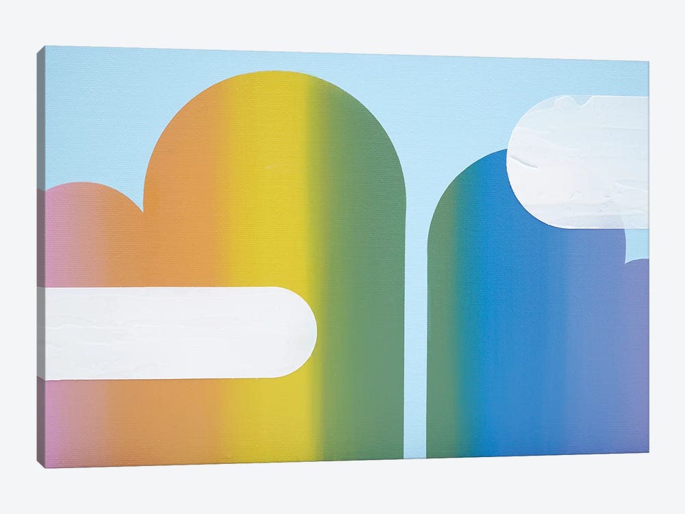 Rainbow Cylinders by Jun Youngjin 1-piece Canvas Wall Art