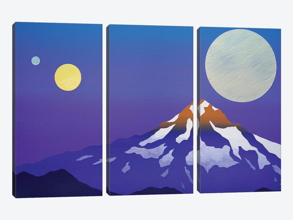 Purple Sunset over the Mountain by Jun Youngjin 3-piece Art Print