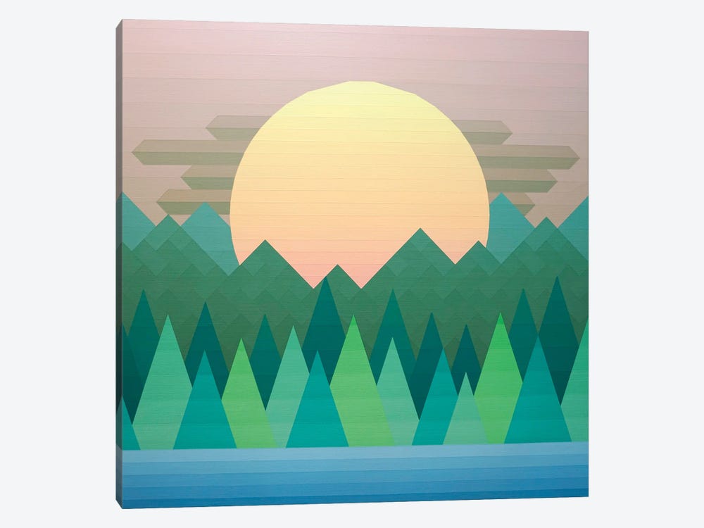 Sunset in the Forest by Jun Youngjin 1-piece Canvas Wall Art
