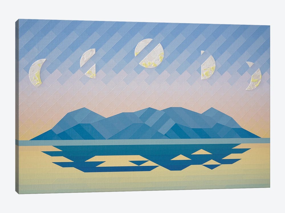 Moon Cycle over Peaks by Jun Youngjin 1-piece Canvas Art Print