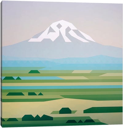 Mountain on the Green Canvas Art Print - Jun Youngjin