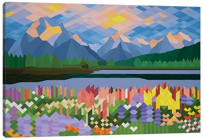 Flower Fields Canvas Art Print - Lakehouse Décor