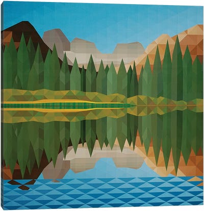 Lake Reflection Canvas Art Print - Lakehouse Décor