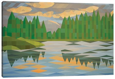Lake Reflection II Canvas Art Print - Lakehouse Décor