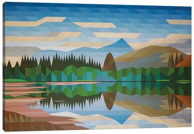 Lake Reflection III Canvas Art Print - Lakehouse Décor