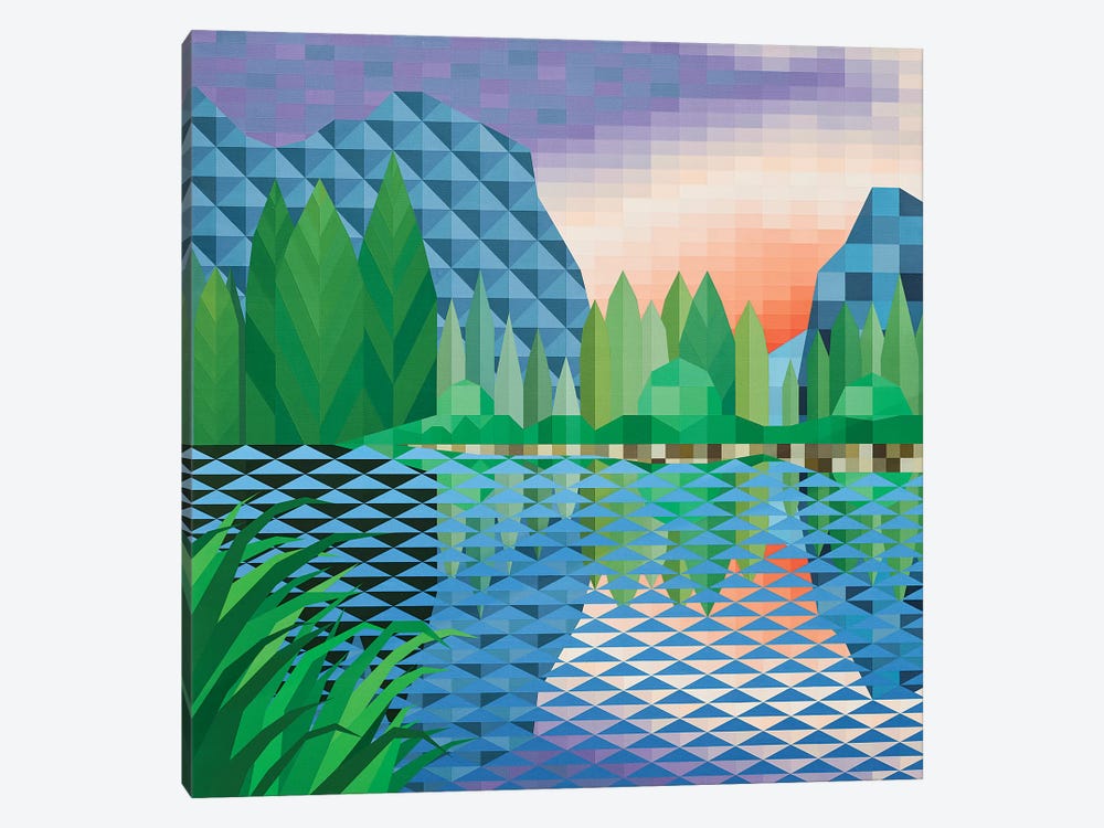 Lakeside Sunset by Jun Youngjin 1-piece Canvas Artwork