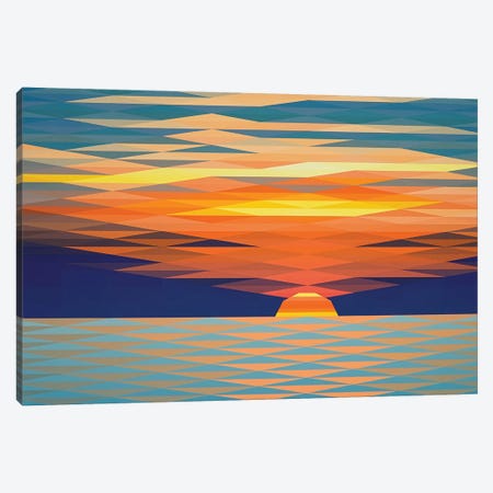 Ocean Sunset Canvas Print #JYO30} by Jun Youngjin Art Print