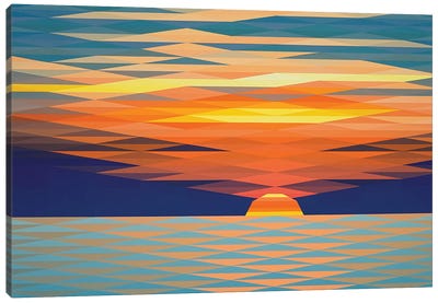 Ocean Sunset Canvas Art Print - Jun Youngjin