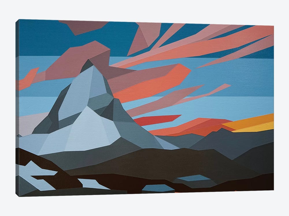 Orange Clouds Mountain by Jun Youngjin 1-piece Canvas Artwork