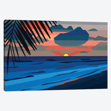 Tropical Beach Sunset Canvas Print #JYO48} by Jun Youngjin Canvas Art