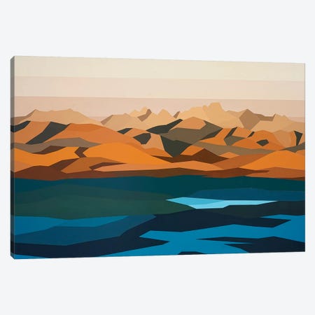 Water and Mountains Canvas Print #JYO49} by Jun Youngjin Canvas Wall Art