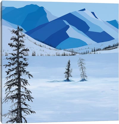 Wintery Fields Canvas Art Print - Lakehouse Décor