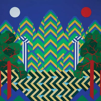 Sun & Moon & Five Peaks by Jun Youngjin framed canvas print