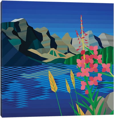 Pink Wildflower Canvas Art Print - Lakehouse Décor