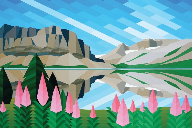 Pink Flower Mountain by Jun Youngjin wall art