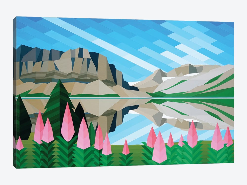 Pink Flower Mountain by Jun Youngjin 1-piece Canvas Print