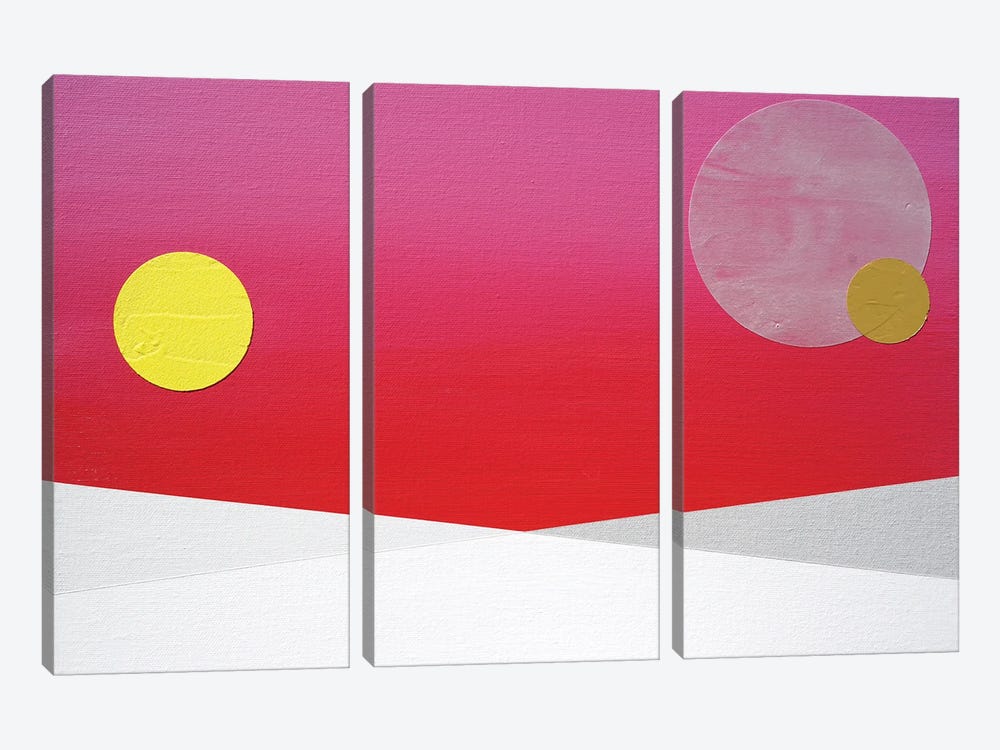 Red And Pink Sunset by Jun Youngjin 3-piece Canvas Art Print