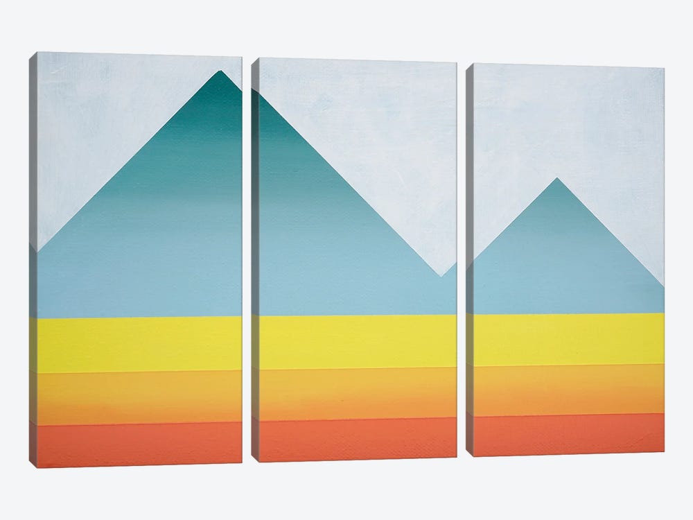 Orange Gradient With Peaks by Jun Youngjin 3-piece Canvas Artwork