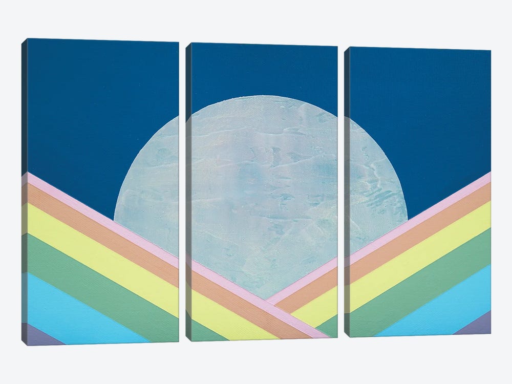 Rainbow Moon by Jun Youngjin 3-piece Canvas Print