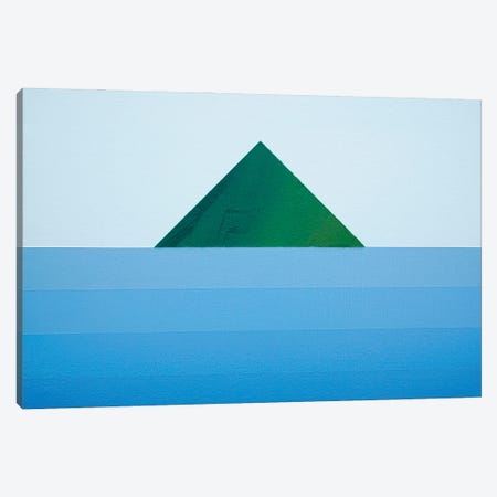 Green Puramid And Blue Sea Canvas Print #JYO97} by Jun Youngjin Canvas Art