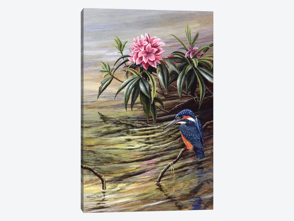 Kingfisher And Rhododendron by Jeremy Paul 1-piece Art Print