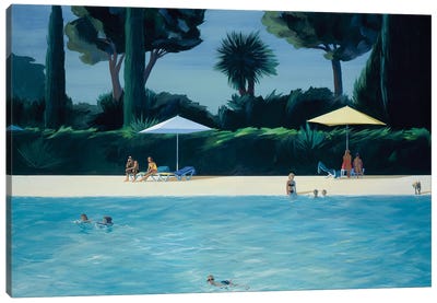 Poolside I Canvas Art Print - Similar to David Hockney