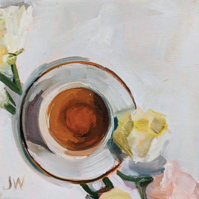 Flowers And Tea by Jenny Westenhofer acrylic art print