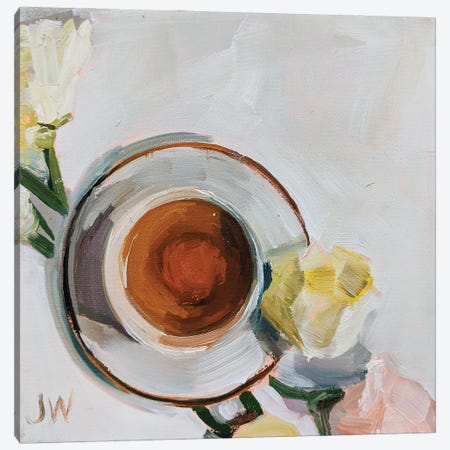 Flowers And Tea Canvas Print #JYW15} by Jenny Westenhofer Canvas Artwork