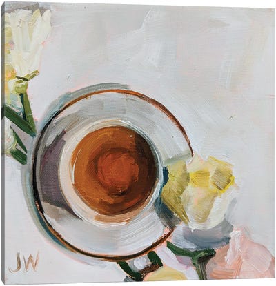 Flowers And Tea Canvas Art Print - Jenny Westenhofer