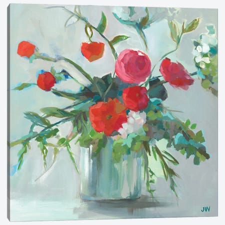 Red Ranunculus Canvas Print #JYW30} by Jenny Westenhofer Canvas Art Print
