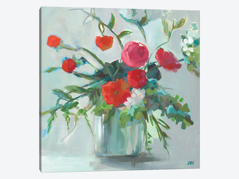 Red Ranunculus by Jenny Westenhofer 1-piece Canvas Print