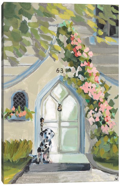 White Door Canvas Art Print - Dalmatian Art