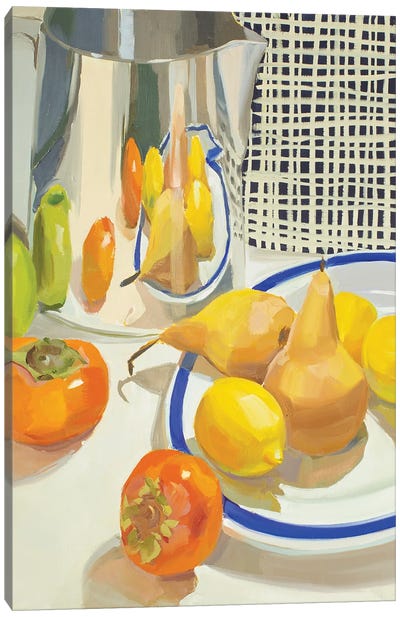 Fruit Reflection Canvas Art Print - Pear Art