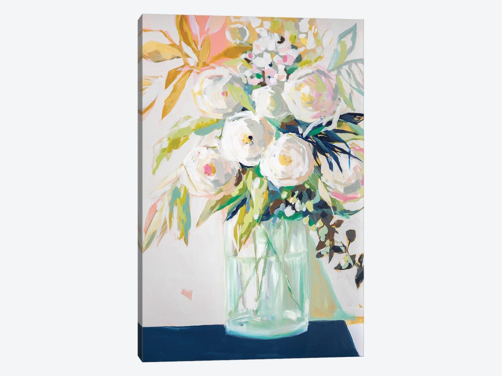 Navy Vase Floral by Jenny Westenhofer 1-piece Canvas Wall Art