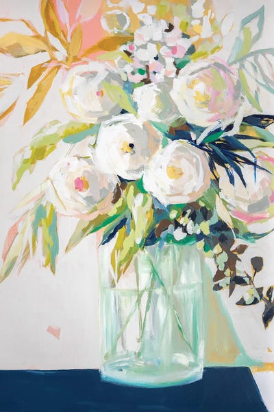 Botanical Still Life: Navy Vase Floral by Jenny Westenhofer