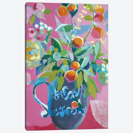 Pink Floral Canvas Print #JYW38} by Jenny Westenhofer Canvas Art Print