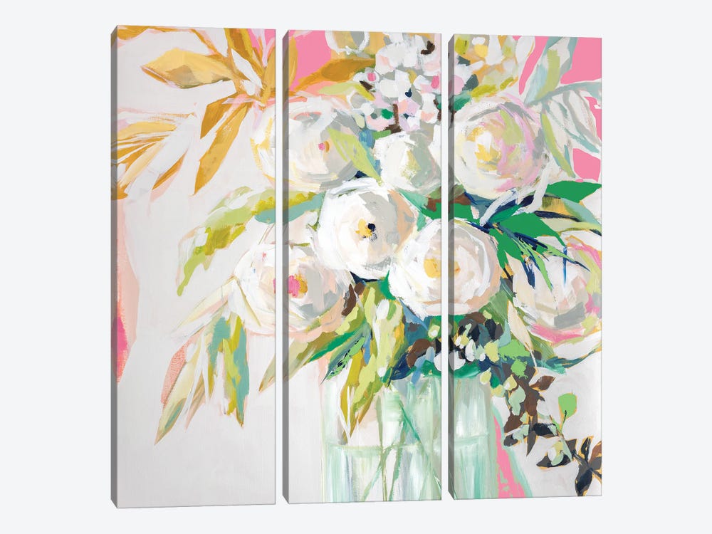 Springtime Soiree Floral by Jenny Westenhofer 3-piece Canvas Art Print