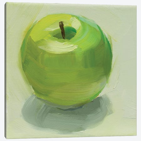 Green Apple Canvas Print #JYW42} by Jenny Westenhofer Canvas Art