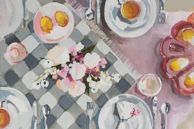 Checkered Tablecloth by Jenny Westenhofer canvas print