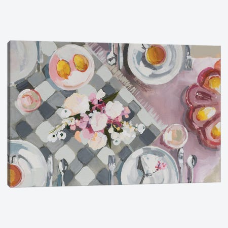 Checkered Tablecloth Canvas Print #JYW7} by Jenny Westenhofer Canvas Print