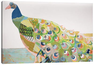 Connie's Peacock Canvas Art Print - Jenny Westenhofer